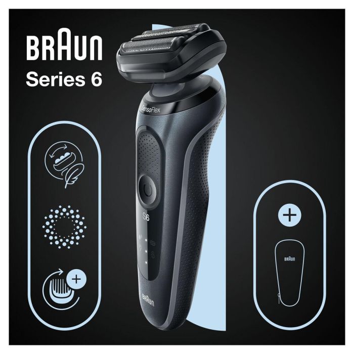 Braun 61-N1000s Afeitadora Eléctrica Serie 6 con Tecnología SensoFlex, Batería de 50 min, Acabado Negro Elegante 1