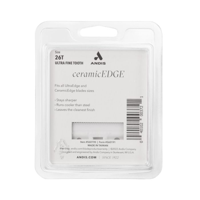 Andis Recambio Cuchilla Cerámica 26 Dientes Ultrafinos. Compatible con Cuchillas Desmontables Estándar (excluye 50/40) para un Acabado Suave y Preciso 2
