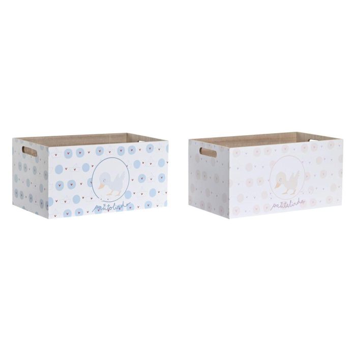Caja de Almacenaje DKD Home Decor Azul Rosa Madera MDF 36 x 21 x 18 cm (2 Unidades) Caja de Almacenaje DKD Home Decor Azul Rosa Madera MDF 36 x 21 x 18 cm (2 Unidades)