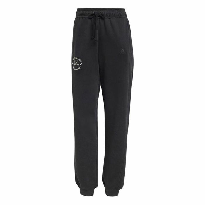 Pantalón Largo Deportivo Adidas Signature Graphic Print Fleece Loose Negro Mujer Pantalón Largo Deportivo Adidas Signature Graphic Print Fleece Loose Negro Mujer