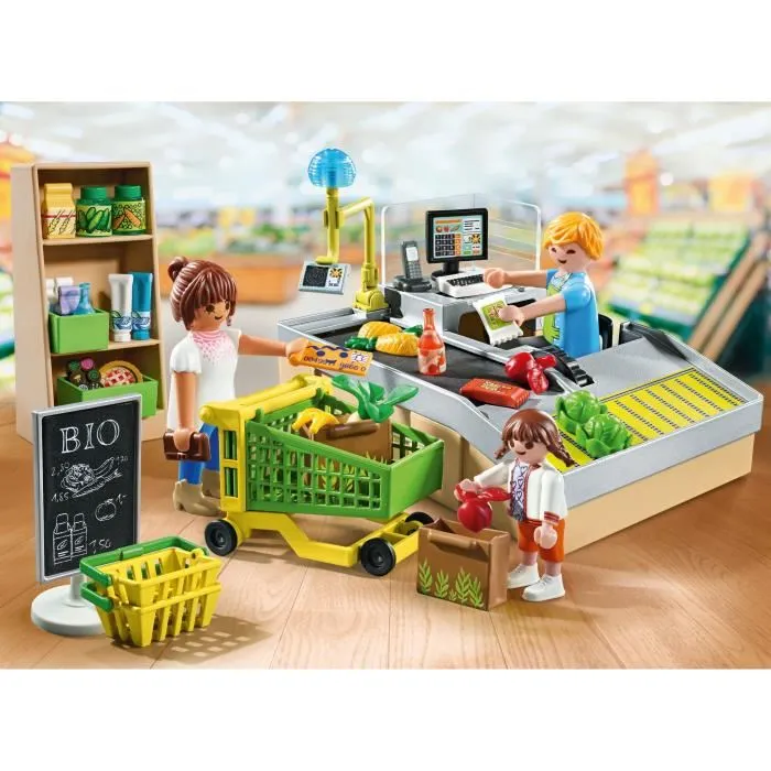 Playmobil 71648 Caja de supermercado My Life Shopping, Pack promocional con 65 piezas, Edades 4+ 1