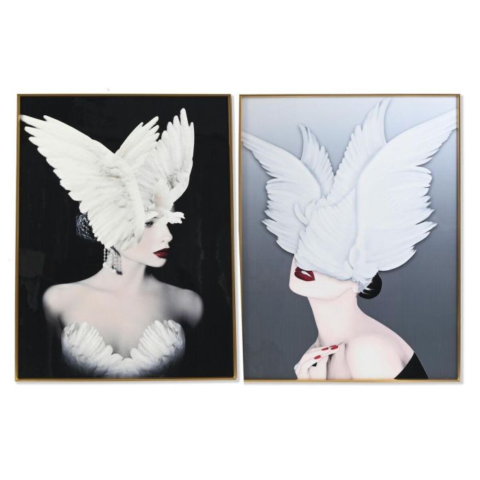 Cuadro Moderno DKD Home Decor Blanco Negro 3 x 80 x 60 cm (2 Unidades) Cuadro Moderno DKD Home Decor Blanco Negro 3 x 80 x 60 cm (2 Unidades)