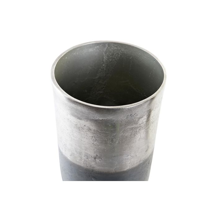 DKD Home Decor Jarrón Moderno de Aluminio Dorado Plateado, 15x33x15 cm - Set de 2 Unidades 2