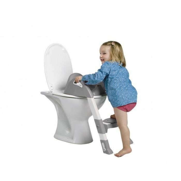 Thermobaby KIDDYLOO Reductor de Inodoro Ultra Inteligente con Pies Regulables, 2 Alturas de Escalón, Plegable Gris Charme 2