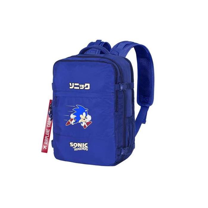 Karactermania Mochila Cabin Sonic Action Azul 25 x 20 x 40 cm - Apta Cabina Aerolíneas, Compartimento Portátil 15" Impermeable