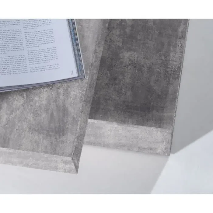 Coffee Mesa de centro giratoria CFTT4181-U39, 2 estantes, aspecto hormigón gris claro, L 78 x P 78 x H 35,4 cm 5