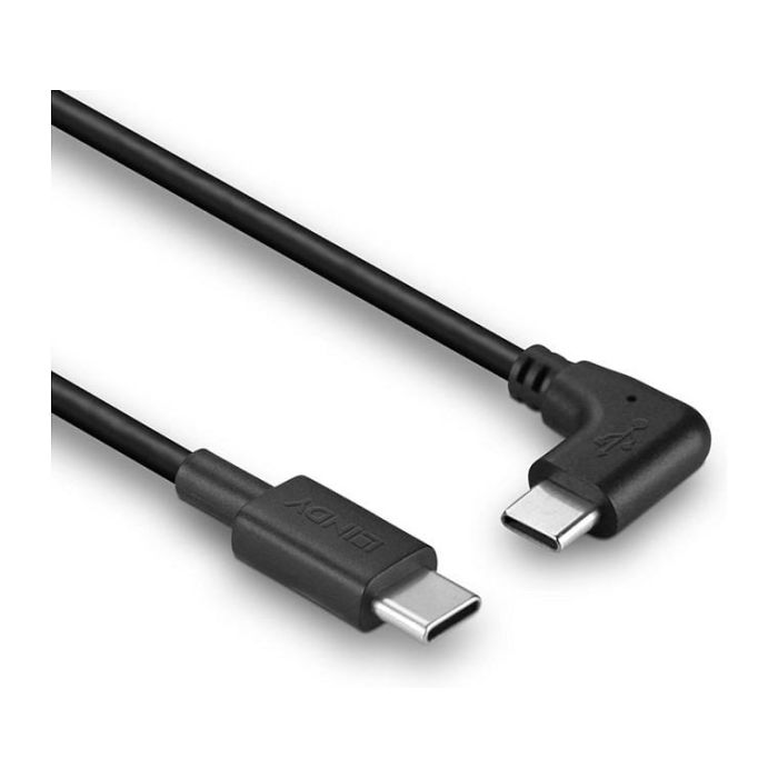 LINDY Cable USB 2.0 Tipo C, 90° Angular, 1m, USB C Macho a USB C Macho, Negro 2 LINDY Cable USB 2.0 Tipo C, 90° Angular, 1m, USB C Macho a USB C Macho, Negro 2