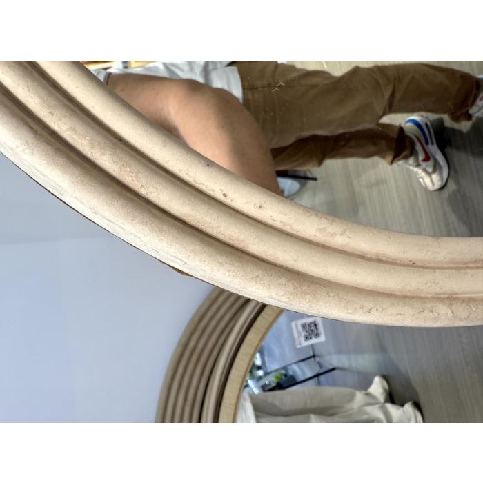 Espejo Scandi DKD Home Decor Beige Natural 2 x 60 x 60 cm (4 Unidades) 2