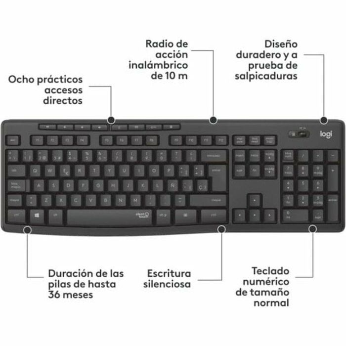 Teclado Logitech Negro Alemán QWERTZ 4 Teclado Logitech Negro Alemán QWERTZ 4