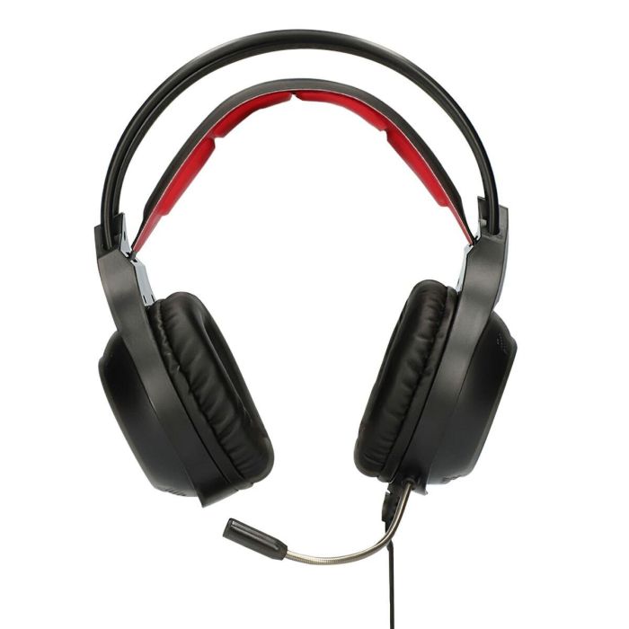 Auriculares con Micrófono Gaming KSIX Drakkar USB LED Negro Rojo 9