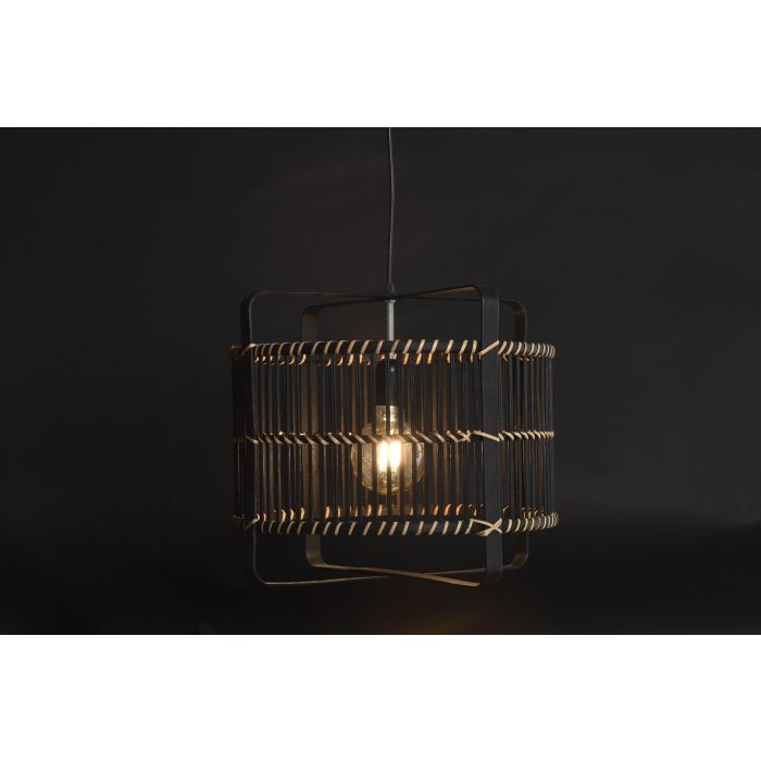 DKD Home Decor Lámpara de Techo Colonial Negra de Bambú, con 1 Bombilla E27 50W 220V, 40cm Ancho x 40cm Largo x 35cm Alto 1 DKD Home Decor Lámpara de Techo Colonial Negra de Bambú, con 1 Bombilla E27 50W 220V, 40cm Ancho x 40cm Largo x 35cm Alto 1
