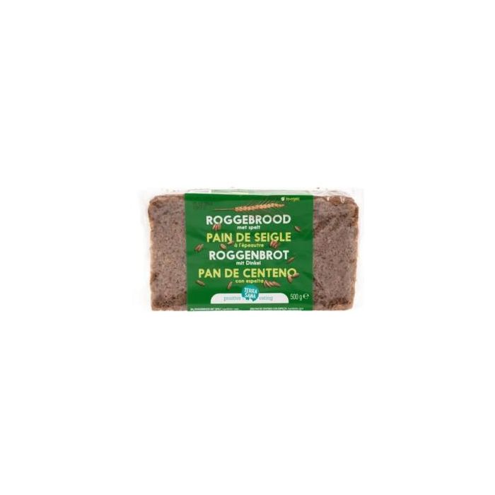 TERRASANA Pan Alemán de Centeno y Espelta, Rico en Fibra, 500g, Vegano, Delicioso y Sustancioso