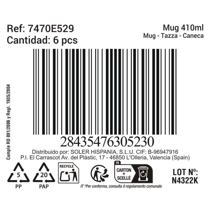 Mug Inde 410 ml Black Clay - Surtido Md (24 Unidades) 3