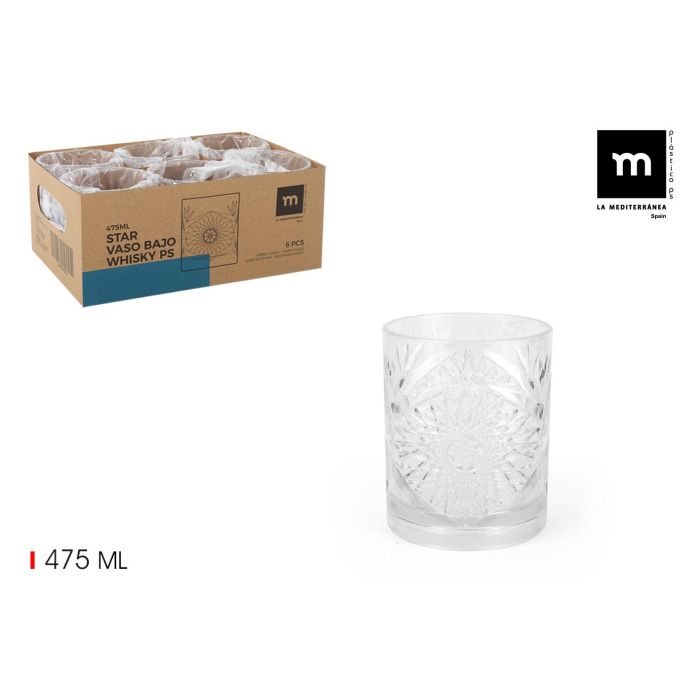 Vaso Whisky Bajo Star 475 ml - La Mediterranea (24 Unidades) Vaso Whisky Bajo Star 475 ml - La Mediterranea (24 Unidades)