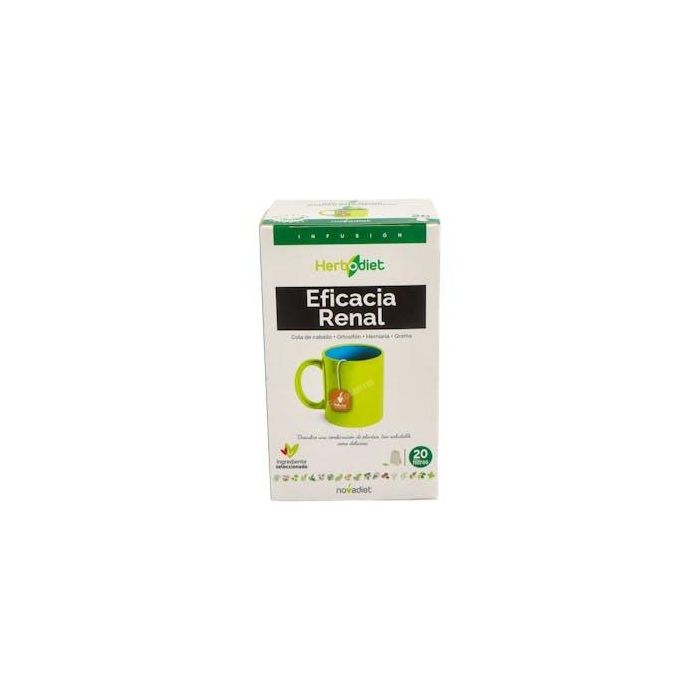 NOVADIET Herbodiet Infusión Eficacia Renal con Cola de Caballo y Ortosifón - Ayuda a la Eliminación Renal - 20 Filtros