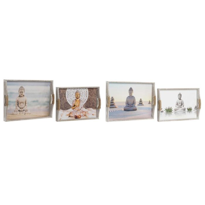 Bandeja Oriental DKD Home Decor Gris Marron 30 x 6 x 40 cm Set de 2 (2 Unidades) 1 Bandeja Oriental DKD Home Decor Gris Marron 30 x 6 x 40 cm Set de 2 (2 Unidades) 1