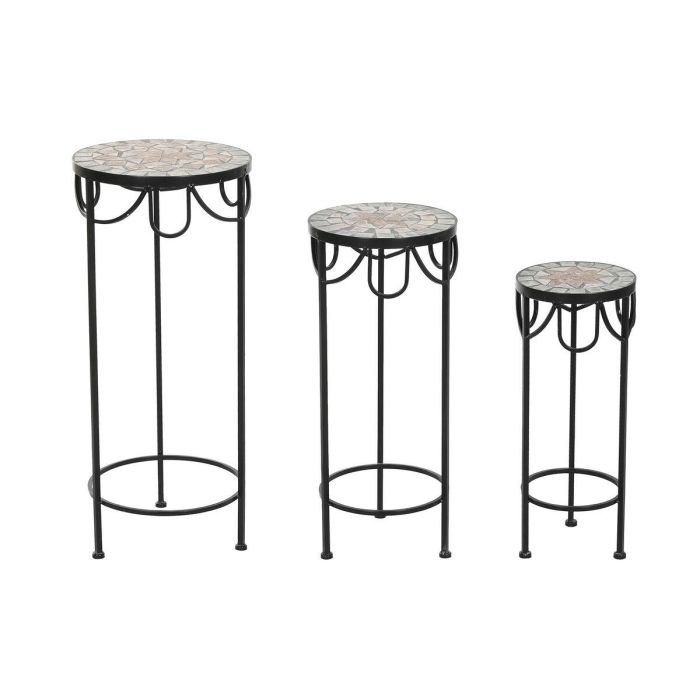 Mesita Auxiliar Terraza Y Jardin DKD Home Decor Multicolor Negro 30 x 69 x 30 cm Set de 3 Mesita Auxiliar Terraza Y Jardin DKD Home Decor Multicolor Negro 30 x 69 x 30 cm Set de 3