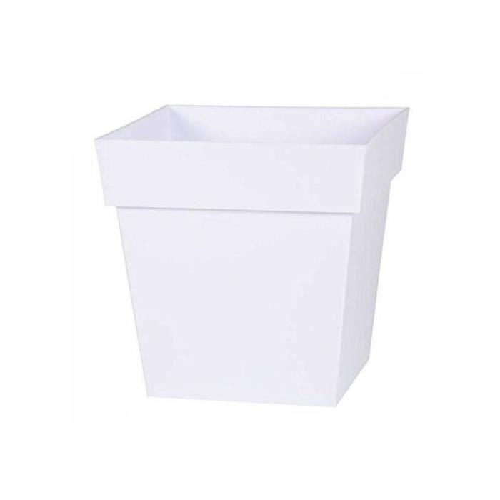 EDA Maceta toscana cuadrada - 32 x 32 x H 32 cm - 22 L - Blanco 1 EDA Maceta toscana cuadrada - 32 x 32 x H 32 cm - 22 L - Blanco 1