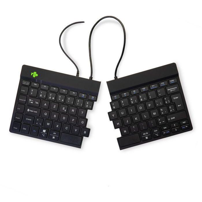 R-Go Tools Teclado Ergonómico Dividido R-Go Split Break, Software de Pausas, AZERTY (BE), Negro, Con Cable