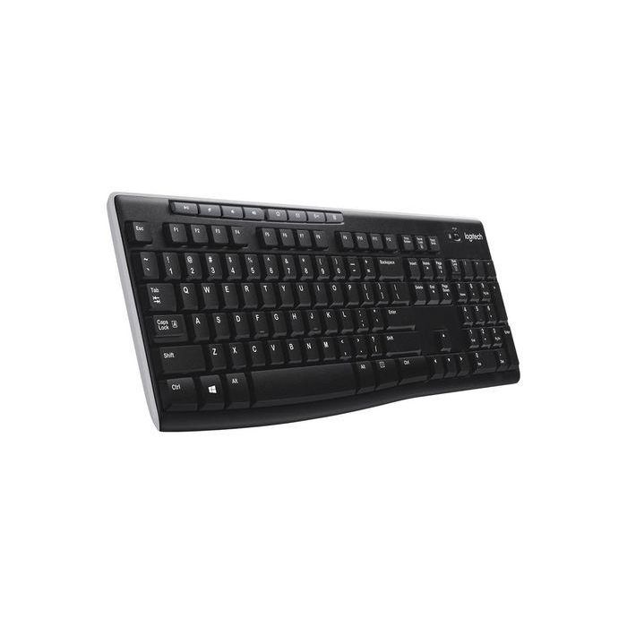 Logitech K270 Teclado Inalámbrico con Receptor Unifying USB, Conexión 2.4 GHz Fiable, Resistente a Salpicaduras, Teclado Numérico