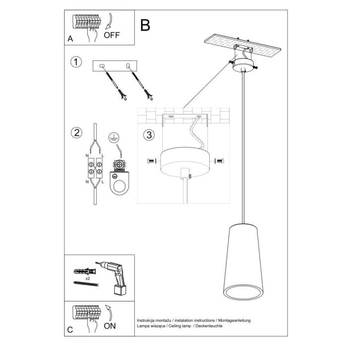 SOL-SL.0849 Lámpara Colgante Gulcan de Cerámica con Cable Ajustable, Diseño Moderno para Hogar: Salón, Dormitorio, Comedor, Baño 4 SOL-SL.0849 Lámpara Colgante Gulcan de Cerámica con Cable Ajustable, Diseño Moderno para Hogar: Salón, Dormitorio, Comedor, Baño 4