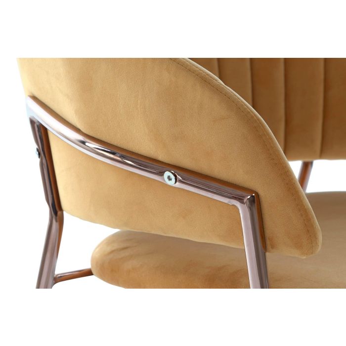 DKD Home Decor Silla Naranja Dorado 53 x 74 x 58 cm (2 Unidades) 3