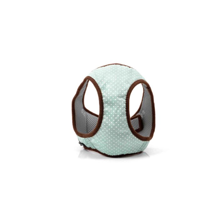 Gloria Petral para Perro Puntos Verde Talla L - Cuello 33-44 cm, Ajuste Velcro y Cierre Rápido de Seguridad, Malla Transpirable Acolchada