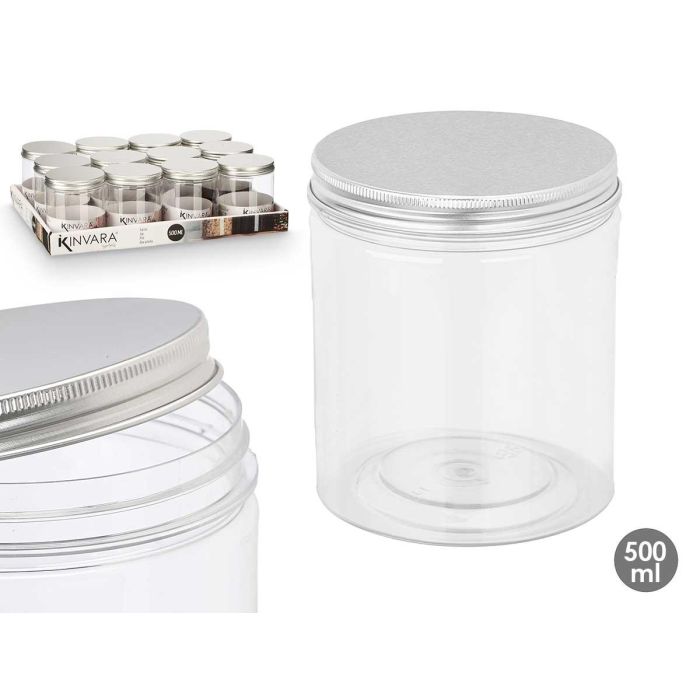 Tarro PET 500 ml con tapa de aluminio Kinvara - 8.5x10x8.5 cm (48 Unidades) Tarro PET 500 ml con tapa de aluminio Kinvara - 8.5x10x8.5 cm (48 Unidades)