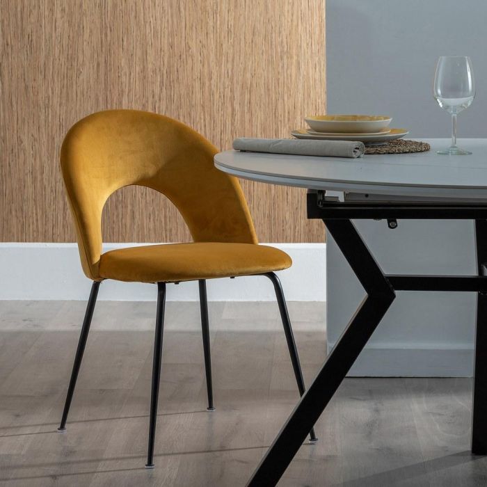 Silla Ocre Tejido-Metal Contract 49 X 60 X 81 cm