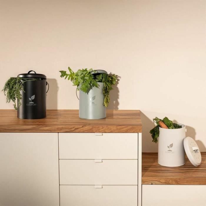 Livoo Cubo de compostaje de cocina negro MES154N, 6 l 1 Livoo Cubo de compostaje de cocina negro MES154N, 6 l 1