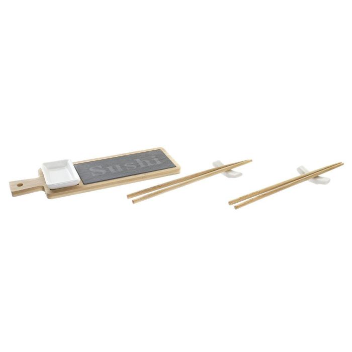 DKD Home Decor Set de Sushi Oriental 6 Piezas Bambú y Pizarra Natural Negro Apto Lavavajillas y Microondas 28x9x2 cm DKD Home Decor Set de Sushi Oriental 6 Piezas Bambú y Pizarra Natural Negro Apto Lavavajillas y Microondas 28x9x2 cm