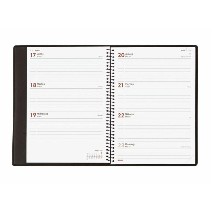 Agenda Finocam DUOBAND E10 Negro A5 15,5 x 21,2 cm 2025 Bloc de Notas 4