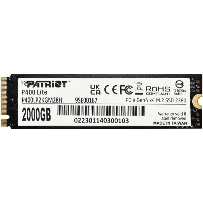 Patriot SSD P400 Lite 2 TB M.2 NVMe PCIe 4.0 x4 SSD 2280 Negro/Blanco 4
