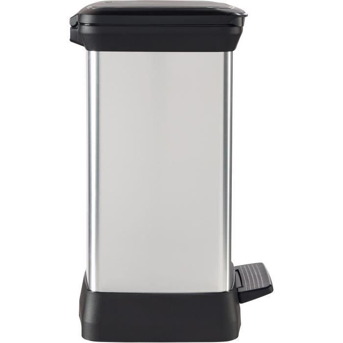 Cubo de basura rectangular - DECO BIN - CURVER - 50L - Diseño elegante - 39 x 29 x 51 cm - Gris metalizado 2 Cubo de basura rectangular - DECO BIN - CURVER - 50L - Diseño elegante - 39 x 29 x 51 cm - Gris metalizado 2