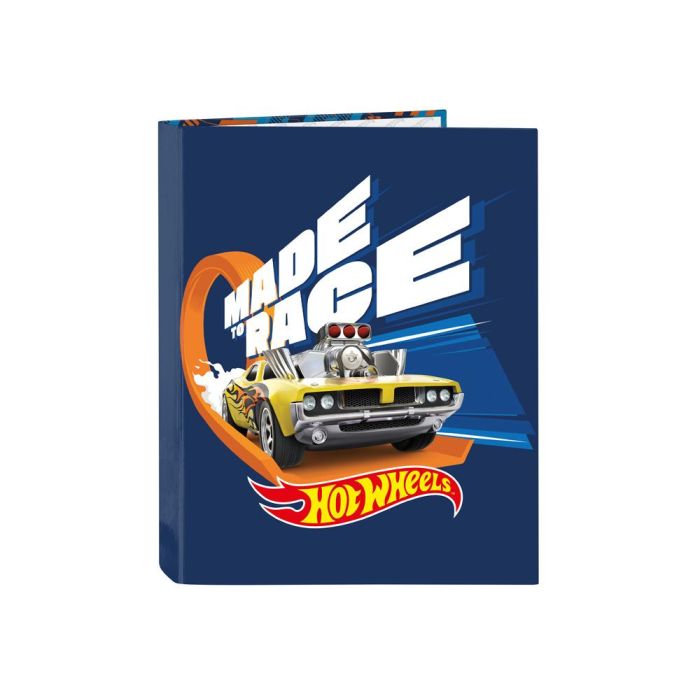 Carpeta de anillas Hot Wheels Speed club Naranja Azul marino A4 (26.5 x 33 x 4 cm)