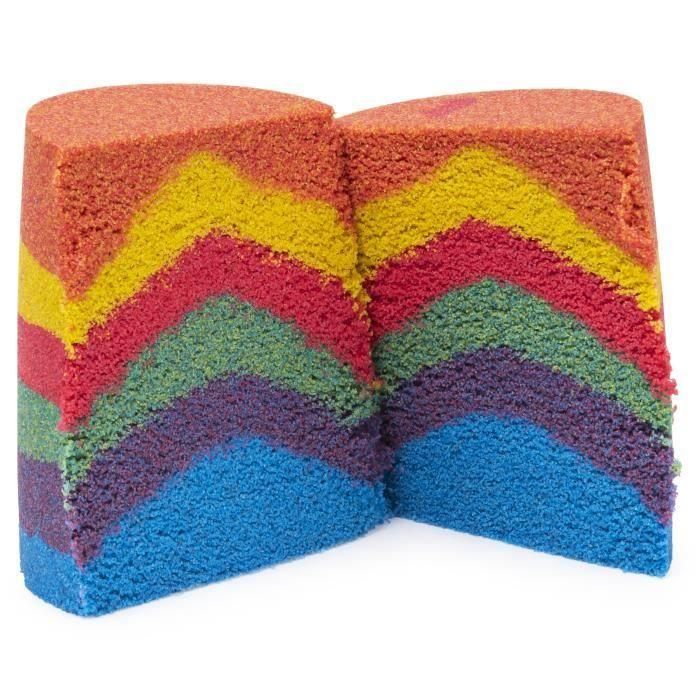 Kinetic Sand ARC-EN-CIEL Arena Cinética 390g con 2 colores y 6 accesorios, no se seca ni desmorona, modelo aleatorio 2