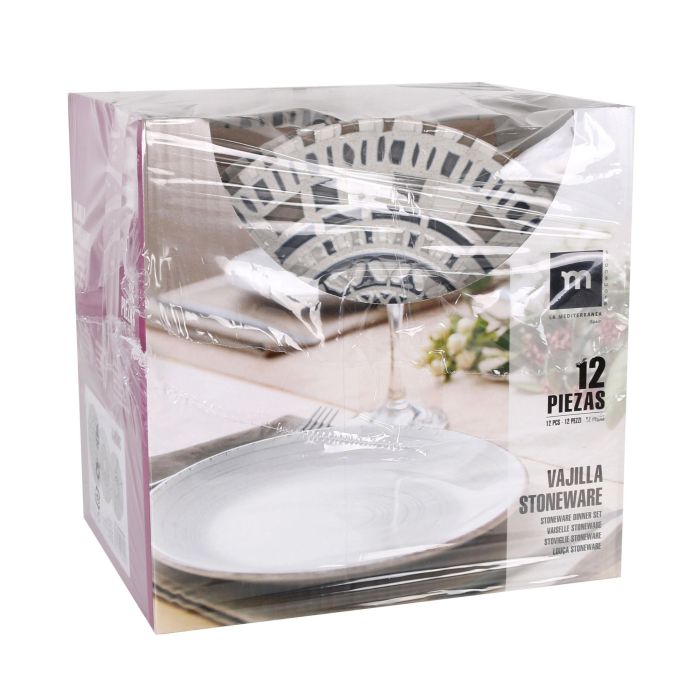 Vajilla Barroc Monaco Ivory Brillante 12 Piezas - La Mediterranea (2 Unidades) 4 Vajilla Barroc Monaco Ivory Brillante 12 Piezas - La Mediterranea (2 Unidades) 4