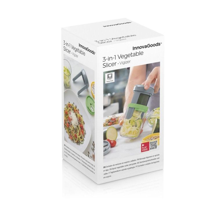 Cortador de Verduras en Espiral y Rallador con Recetas Vigizer InnovaGoods 1 Cortador de Verduras en Espiral y Rallador con Recetas Vigizer InnovaGoods 1