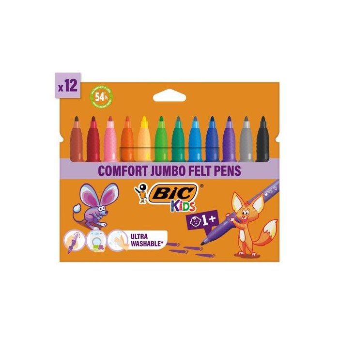 Rotulador Fibra Bic Kid Confort/Couleur Estuche De 12