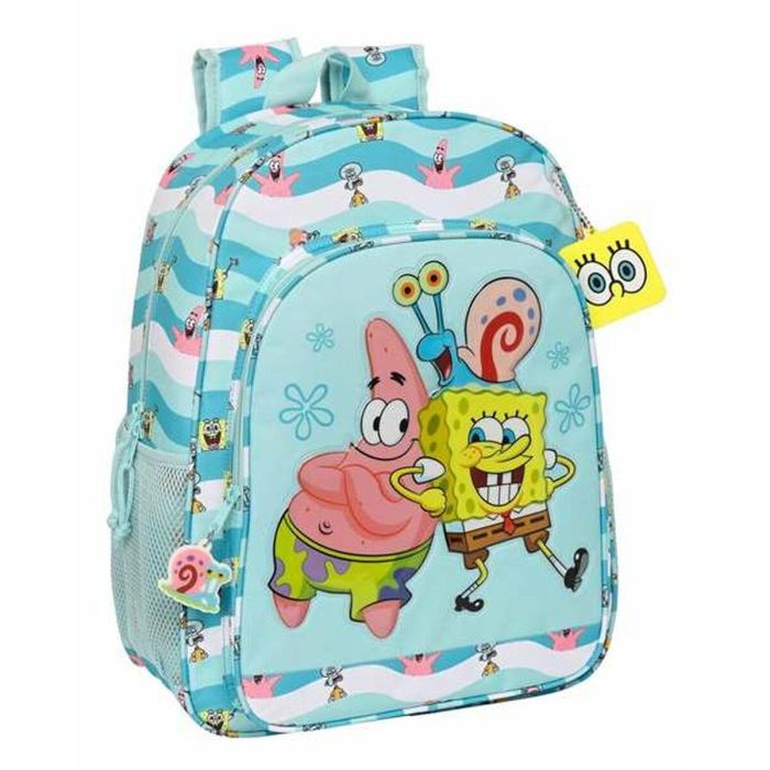 Mochila Escolar Spongebob Stay positive Azul Blanco (33 x 42 x 14 cm) Mochila Escolar Spongebob Stay positive Azul Blanco (33 x 42 x 14 cm)