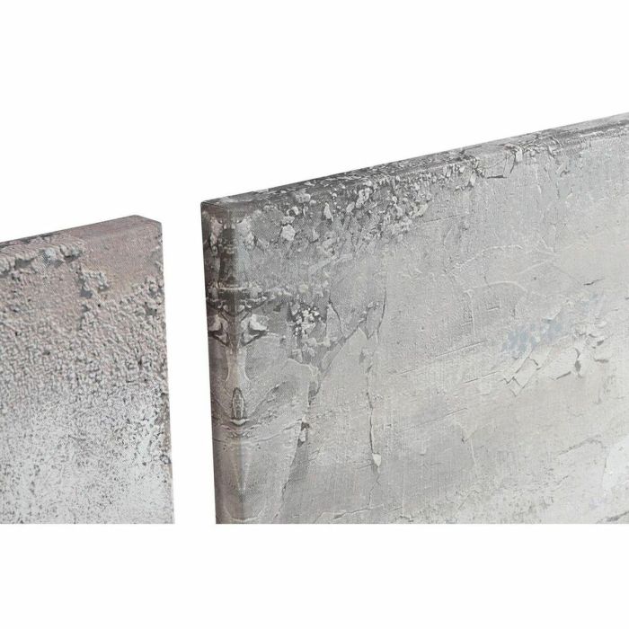 DKD Home Decor Cuadro Moderno Abstracto Gris y Azul 100x100 cm (2 Unidades) Pintado a Mano sobre Lienzo y MDF