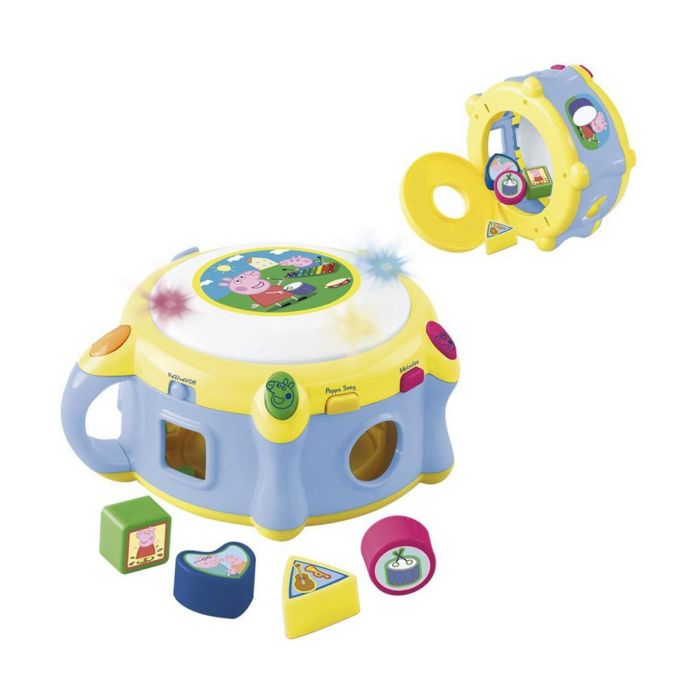 Reig Tambor electrónico con formas, con luces y sonidos, interactivo para bebés +18 meses, incluye pilas
