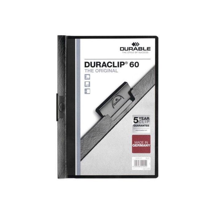 Durable Carpeta Dossier Pinza Duraclip 60 Negro A4 -25U-