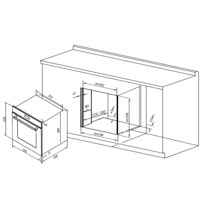 Cecotec Horno Multifunción Integrable Bolero Hexa M226000 Edge 72L 2800W Negro A 1