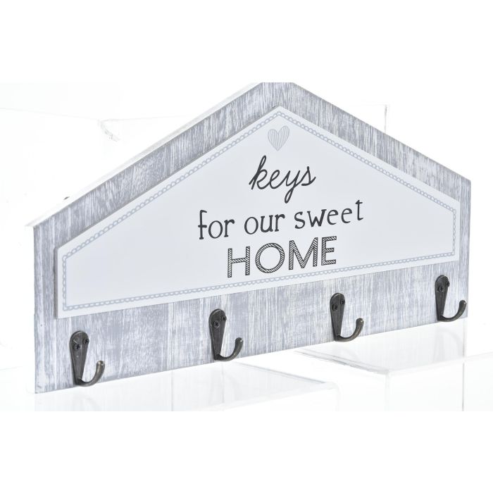 DKD Home Decor Guardallaves Urban Gris, Fabricado en MDF y Metal, con Dimensiones 39 x 19 x 4 cm, Pack de 4 Unidades Surtidas para Hogar 1