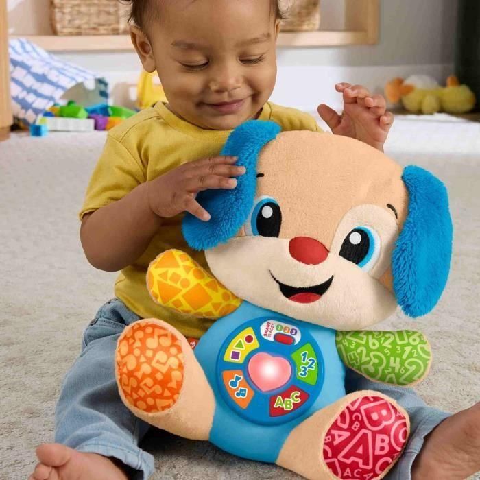 Peluche musical de despertar progresivo con forma de cachorro que ríe y aprende de Fisher-Price JFD20 2