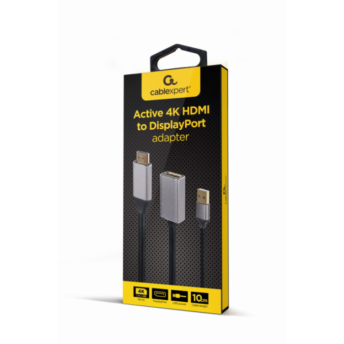 Gembird A-HDMIM-DPF-02 Adaptador de Cable de Vídeo HDMI Tipo A (Estándar) a DisplayPort 0.1 m Negro