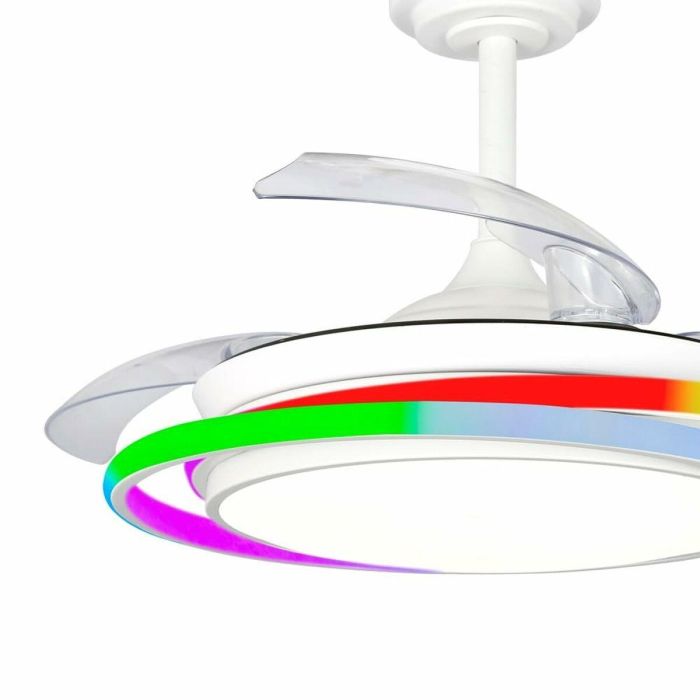 Ventilador de Techo CristalRecord ANTILA MINI RGB WH RETRAC Blanco 1 Ventilador de Techo CristalRecord ANTILA MINI RGB WH RETRAC Blanco 1