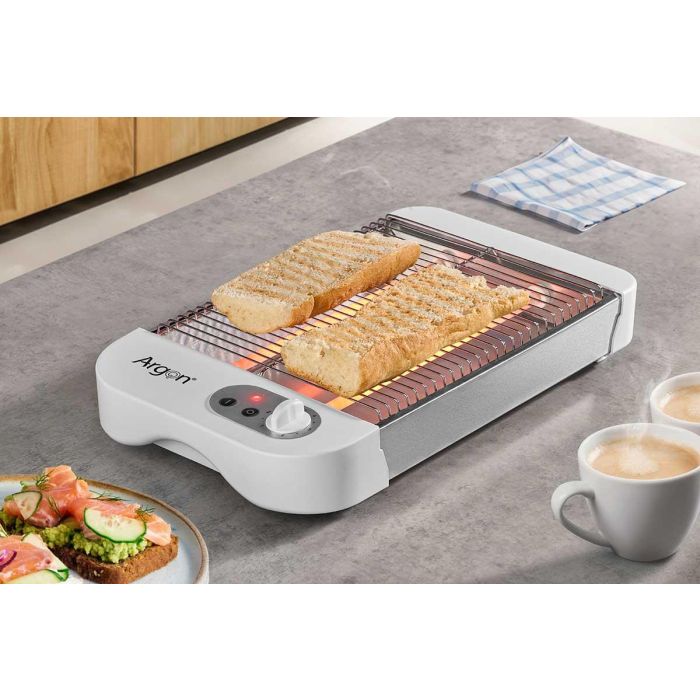 Tostador Plano Blanco 600W Argon 35x6.5x21.5 cm (6 Unidades) 4 Tostador Plano Blanco 600W Argon 35x6.5x21.5 cm (6 Unidades) 4