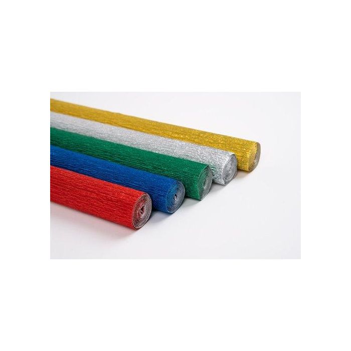 Papel Crepe (Pinocho) Sadipal Aluminio 0,5X1,5 M Azul Fuerte 10 unidades